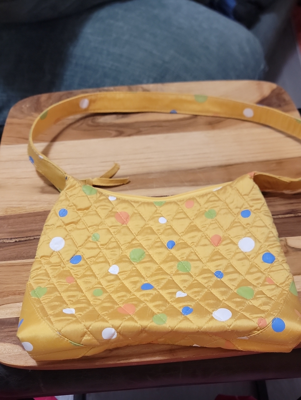 Yellow Quilted Polka Dot Shoulder Bag Vera Bradley